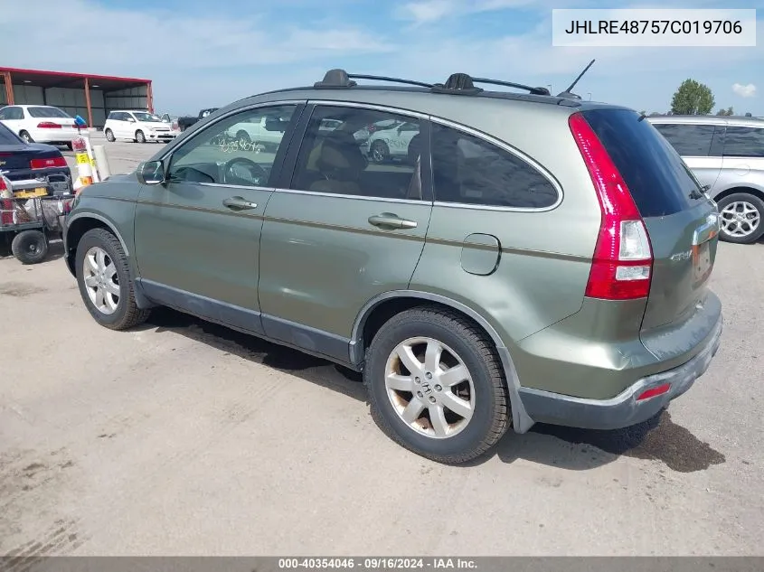 2007 Honda Cr-V Exl VIN: JHLRE48757C019706 Lot: 40354046