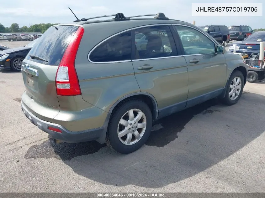 2007 Honda Cr-V Ex-L VIN: JHLRE48757C019706 Lot: 40354046