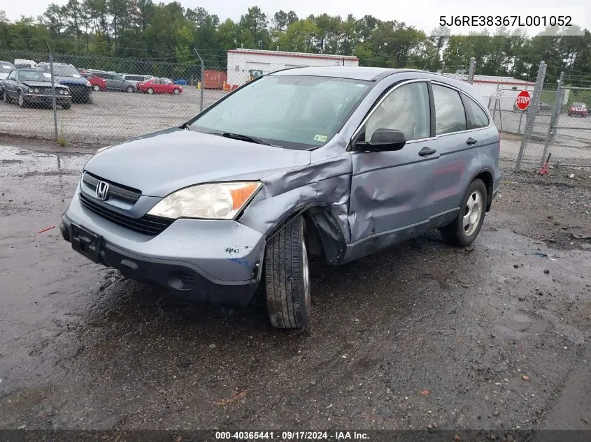 2007 Honda Cr-V Lx VIN: 5J6RE38367L001052 Lot: 40365441