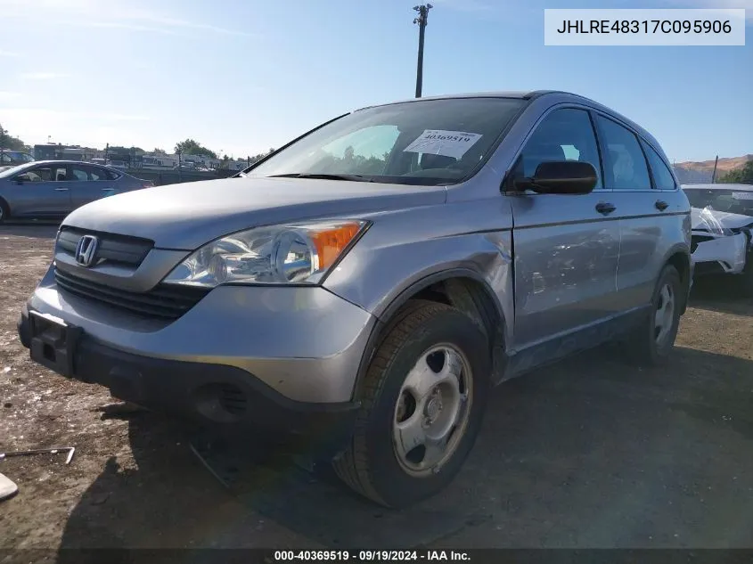 2007 Honda Cr-V Lx VIN: JHLRE48317C095906 Lot: 40369519