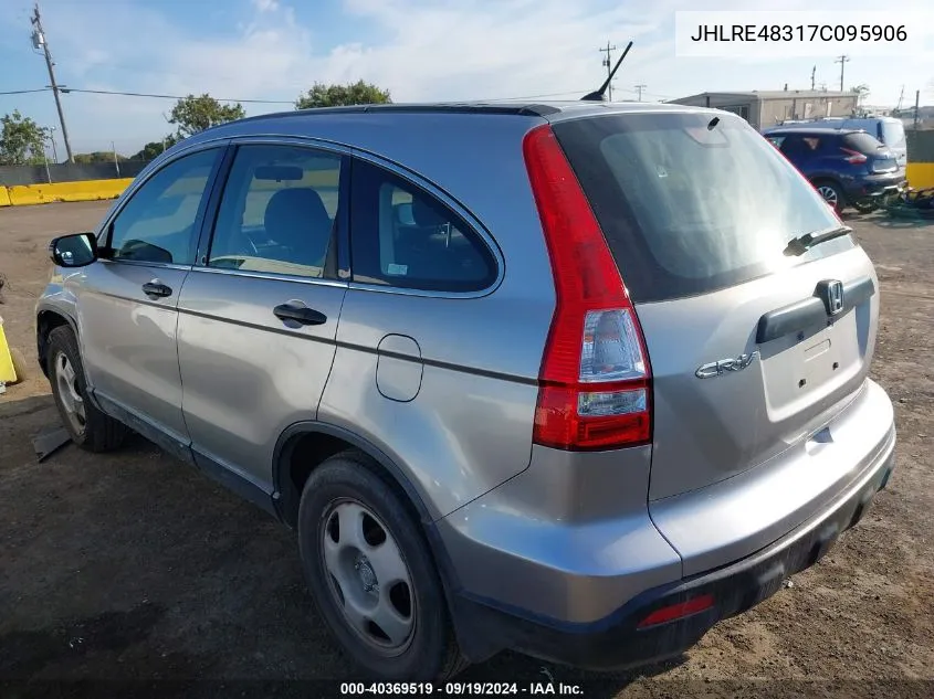 2007 Honda Cr-V Lx VIN: JHLRE48317C095906 Lot: 40369519