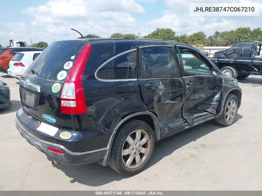 2007 Honda Cr-V Ex-L VIN: JHLRE38747C067210 Lot: 40371748