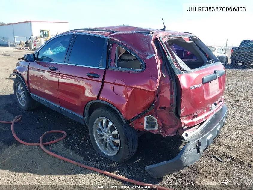 2007 Honda Cr-V Lx VIN: JHLRE38387C066803 Lot: 40373019