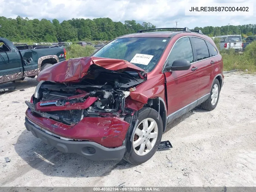 JHLRE38587C004402 2007 Honda Cr-V Ex