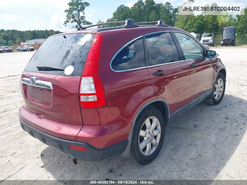 2007 Honda Cr-V Ex VIN: JHLRE38587C004402 Lot: 40382194