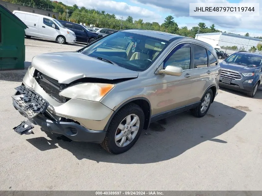 2007 Honda Cr-V Ex-L VIN: JHLRE48797C119744 Lot: 40389597