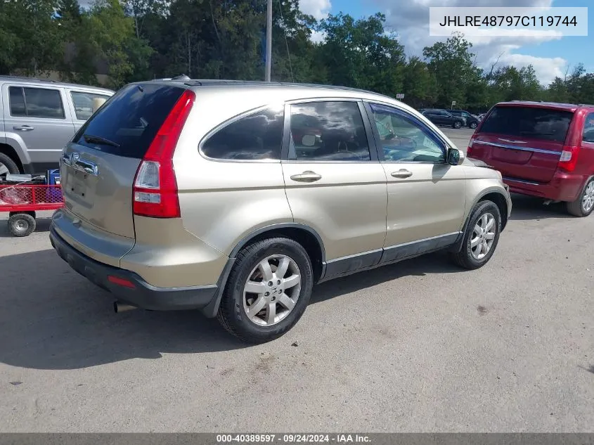 2007 Honda Cr-V Ex-L VIN: JHLRE48797C119744 Lot: 40389597