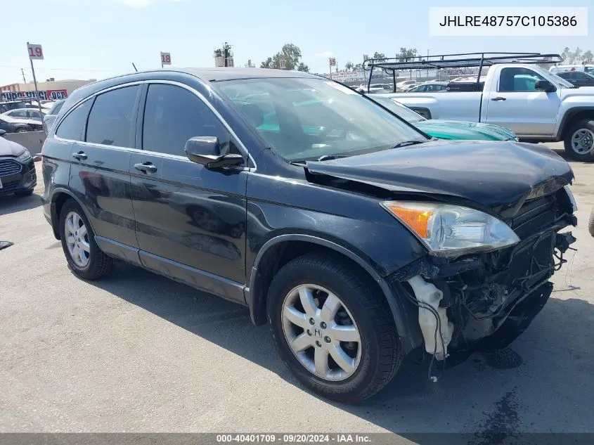 2007 Honda Cr-V Ex-L VIN: JHLRE48757C105386 Lot: 40401709