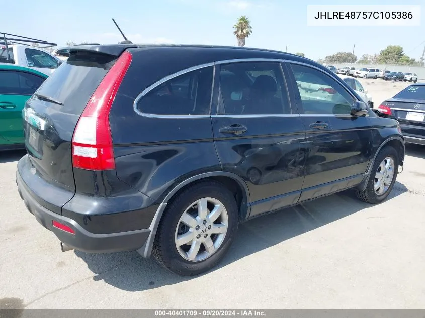 2007 Honda Cr-V Ex-L VIN: JHLRE48757C105386 Lot: 40401709