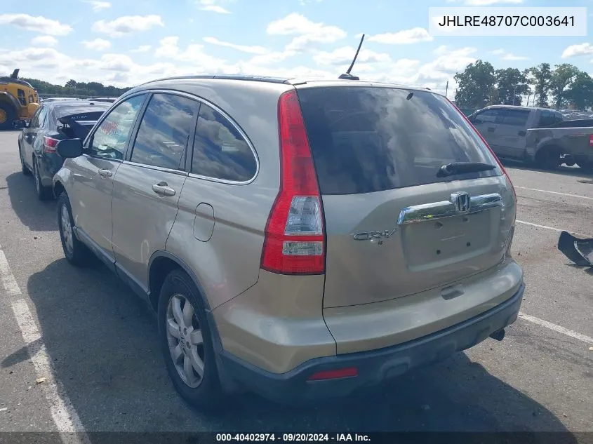 2007 Honda Cr-V Ex-L VIN: JHLRE48707C003641 Lot: 40402974