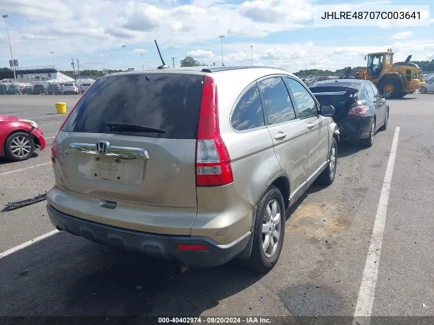 2007 Honda Cr-V Ex-L VIN: JHLRE48707C003641 Lot: 40402974