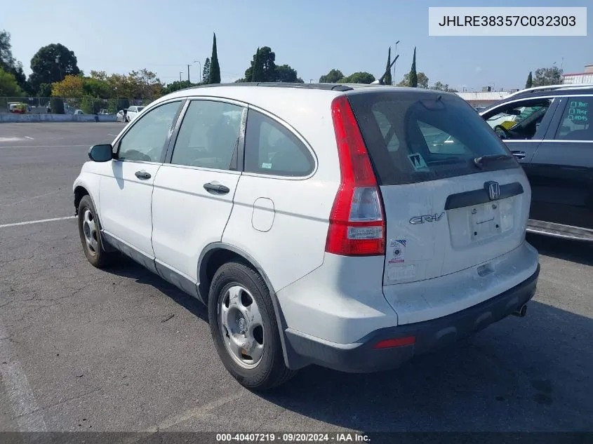 2007 Honda Cr-V Lx VIN: JHLRE38357C032303 Lot: 40407219