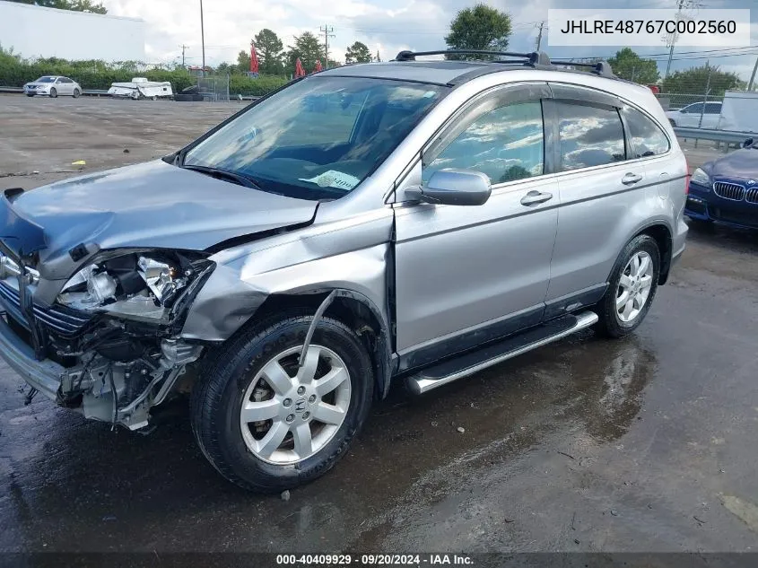 JHLRE48767C002560 2007 Honda Cr-V Ex-L