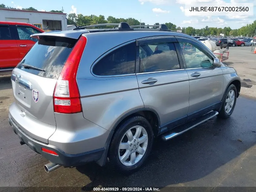 JHLRE48767C002560 2007 Honda Cr-V Ex-L