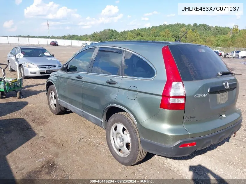 2007 Honda Cr-V Lx VIN: JHLRE483X7C071037 Lot: 40416294