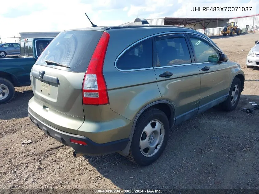 2007 Honda Cr-V Lx VIN: JHLRE483X7C071037 Lot: 40416294