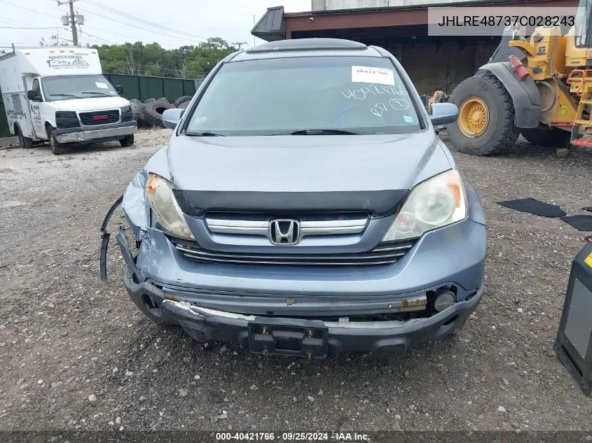 2007 Honda Cr-V Ex-L VIN: JHLRE48737C028243 Lot: 40421766