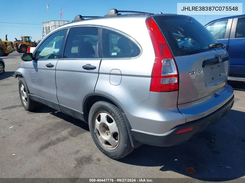 2007 Honda Cr-V Lx VIN: JHLRE38387C075548 Lot: 40447776