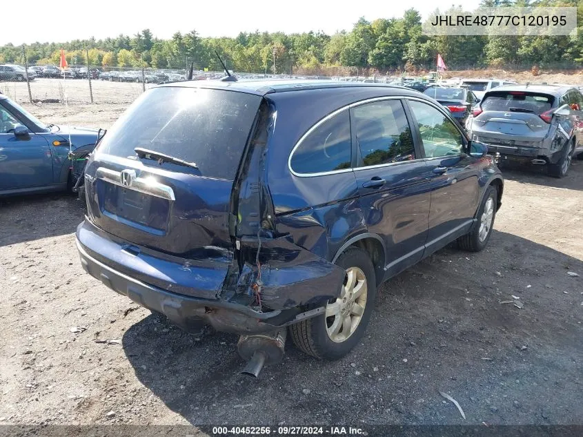 2007 Honda Cr-V Ex-L VIN: JHLRE48777C120195 Lot: 40452256