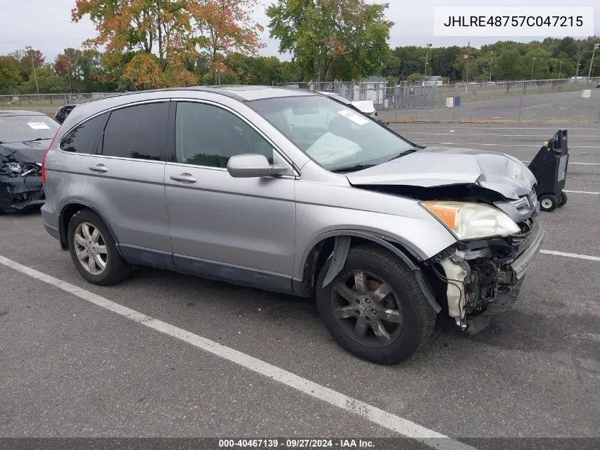 2007 Honda Cr-V Ex-L VIN: JHLRE48757C047215 Lot: 40467139