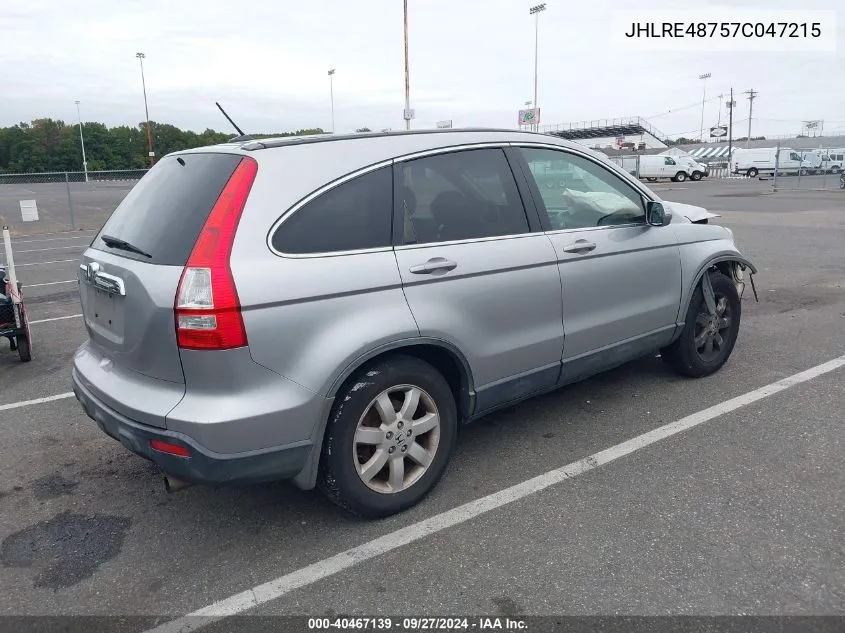 2007 Honda Cr-V Ex-L VIN: JHLRE48757C047215 Lot: 40467139