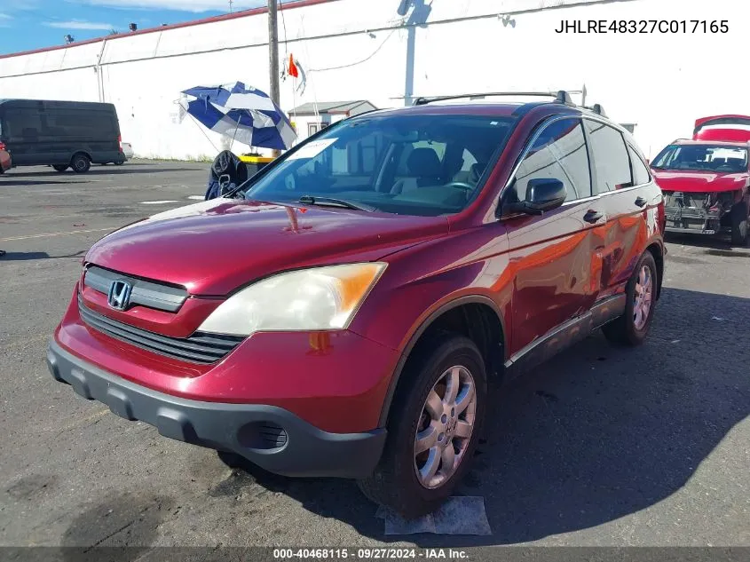 2007 Honda Cr-V Lx VIN: JHLRE48327C017165 Lot: 40468115