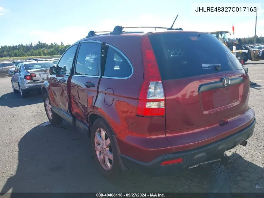 2007 Honda Cr-V Lx VIN: JHLRE48327C017165 Lot: 40468115