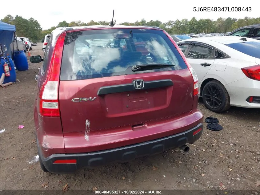 5J6RE48347L008443 2007 Honda Cr-V Lx