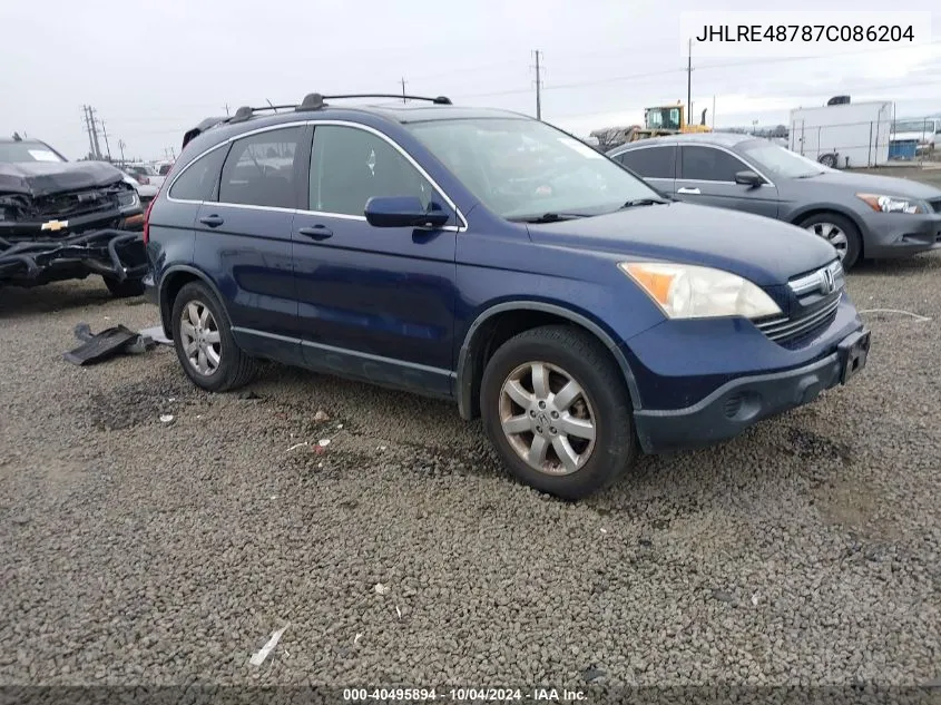 2007 Honda Cr-V Ex-L VIN: JHLRE48787C086204 Lot: 40495894