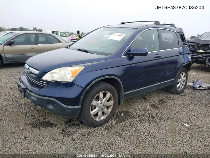 2007 Honda Cr-V Ex-L VIN: JHLRE48787C086204 Lot: 40495894