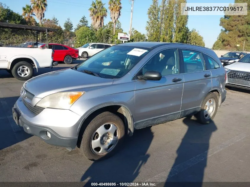 2007 Honda Cr-V Lx VIN: JHLRE38377C019617 Lot: 40498695