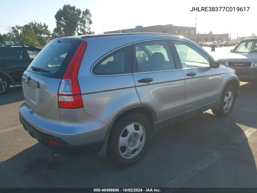 2007 Honda Cr-V Lx VIN: JHLRE38377C019617 Lot: 40498695