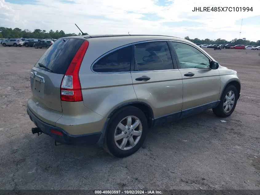 2007 Honda Cr-V Ex VIN: JHLRE485X7C101994 Lot: 40503597