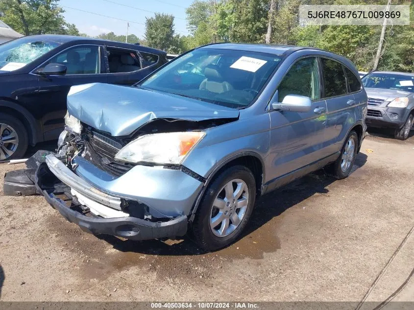 2007 Honda Cr-V Ex-L VIN: 5J6RE48767L009869 Lot: 40503634