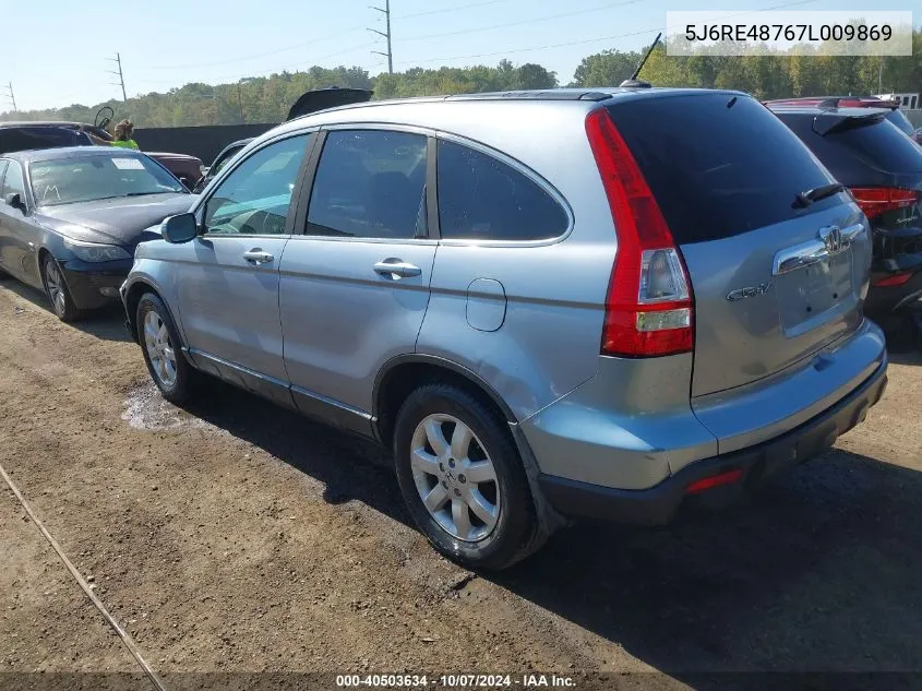 2007 Honda Cr-V Ex-L VIN: 5J6RE48767L009869 Lot: 40503634