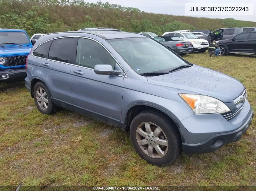 2007 Honda Cr-V Ex-L VIN: JHLRE38737C022243 Lot: 40504872