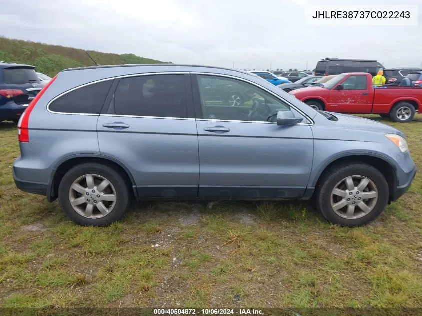 2007 Honda Cr-V Ex-L VIN: JHLRE38737C022243 Lot: 40504872