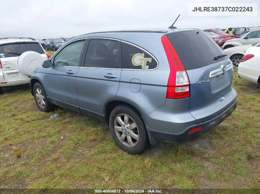 2007 Honda Cr-V Ex-L VIN: JHLRE38737C022243 Lot: 40504872