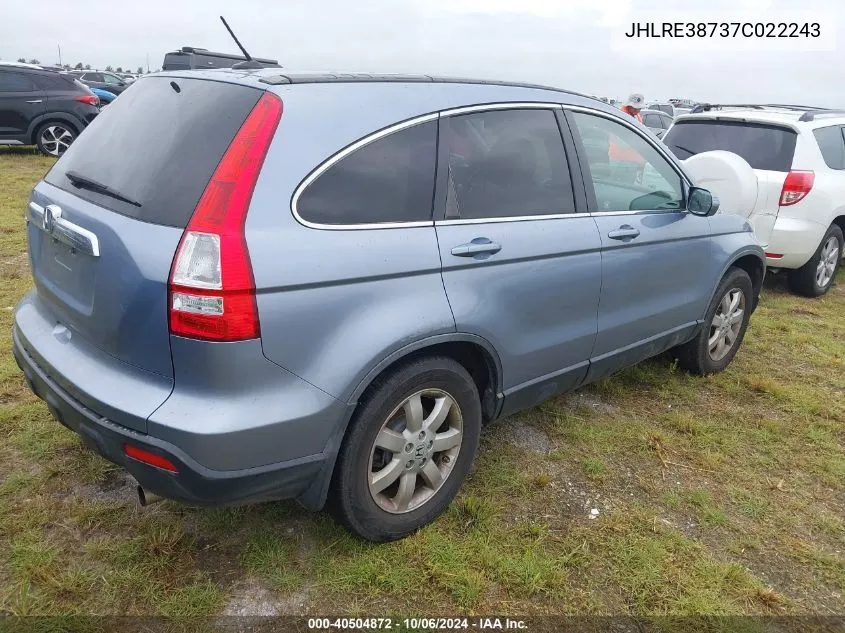 JHLRE38737C022243 2007 Honda Cr-V Ex-L