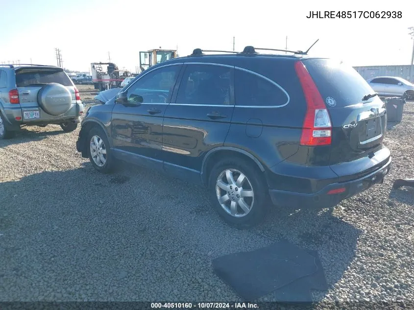 2007 Honda Cr-V Ex VIN: JHLRE48517C062938 Lot: 40510160