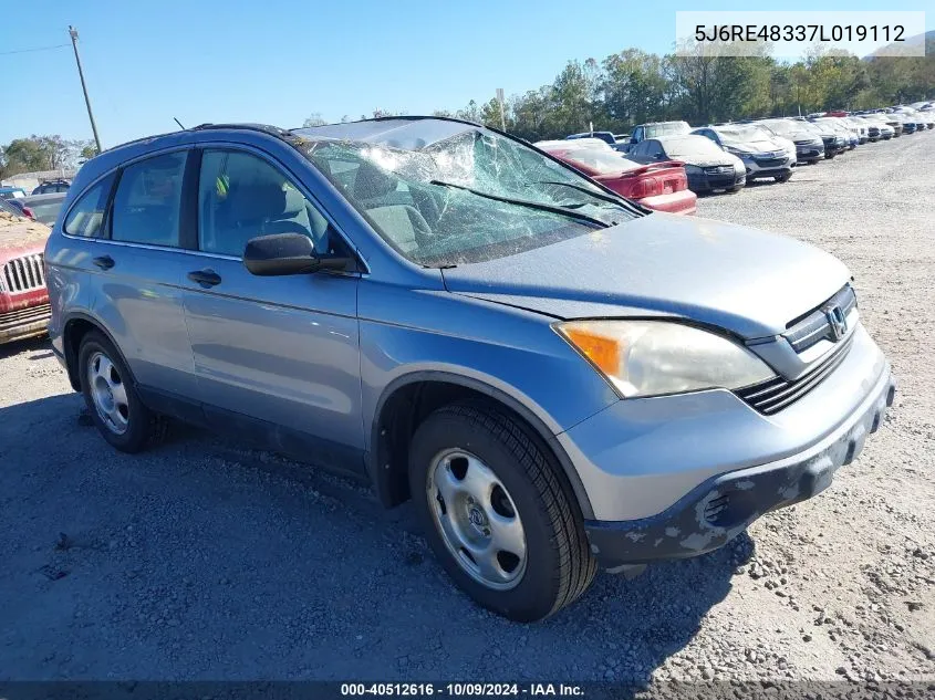 2007 Honda Cr-V Lx VIN: 5J6RE48337L019112 Lot: 40512616