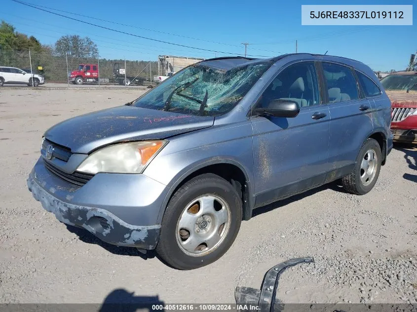 2007 Honda Cr-V Lx VIN: 5J6RE48337L019112 Lot: 40512616