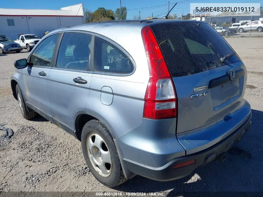 2007 Honda Cr-V Lx VIN: 5J6RE48337L019112 Lot: 40512616