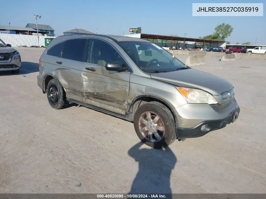 2007 Honda Cr-V Ex VIN: JHLRE38527C035919 Lot: 40520095