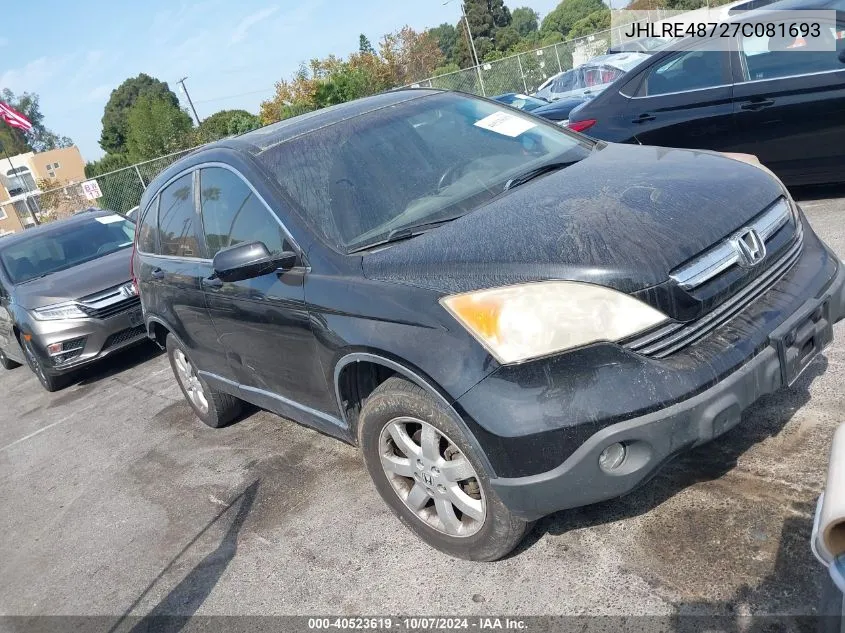 2007 Honda Cr-V Ex-L VIN: JHLRE48727C081693 Lot: 40523619