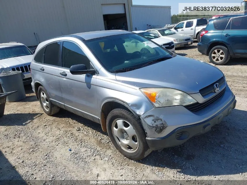 2007 Honda Cr-V Lx VIN: JHLRE38377C032626 Lot: 40528419