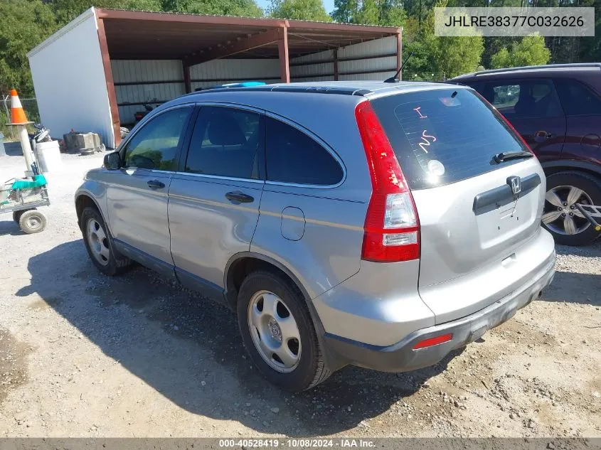 2007 Honda Cr-V Lx VIN: JHLRE38377C032626 Lot: 40528419