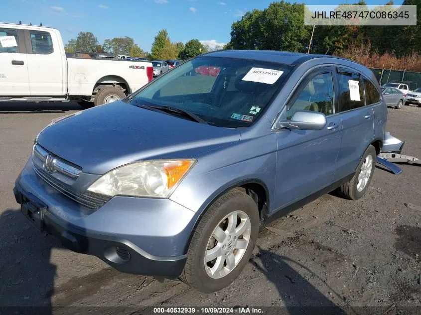 JHLRE48747C086345 2007 Honda Cr-V Ex-L