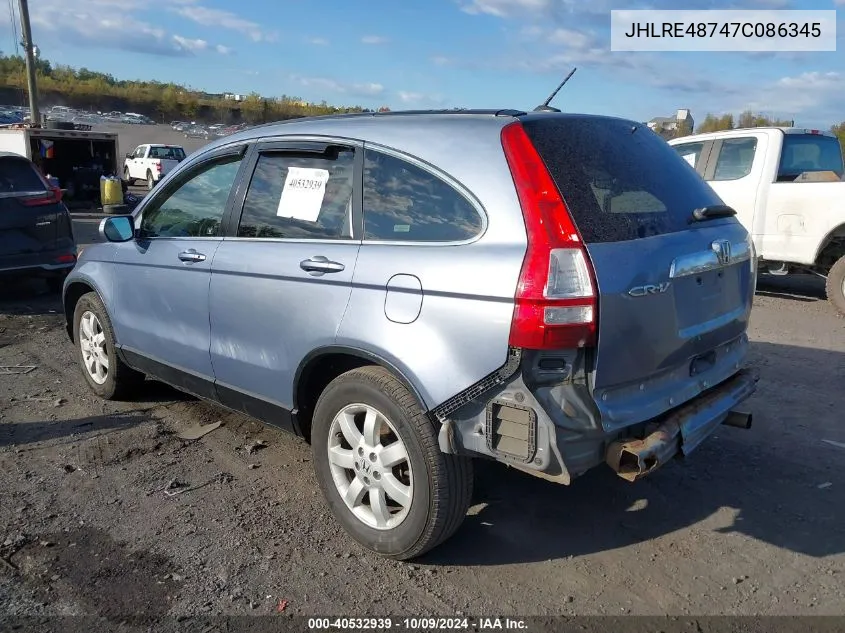 JHLRE48747C086345 2007 Honda Cr-V Ex-L