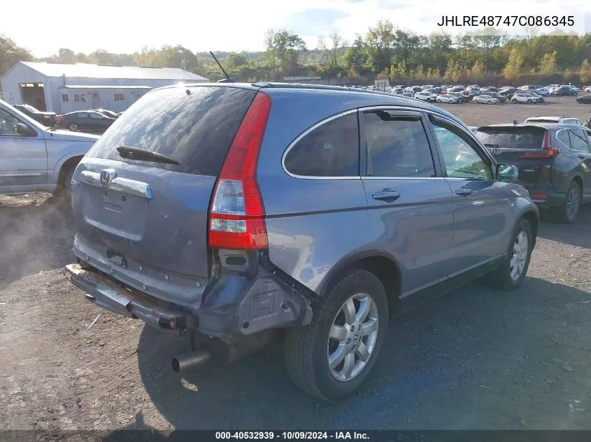 JHLRE48747C086345 2007 Honda Cr-V Ex-L